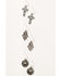 Image #1 - Shyanne Women's Cross Hamsa Metal Earring Set, Silver, hi-res