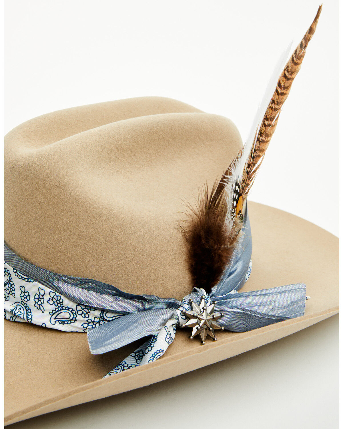 Image #3 - Boot Barn Paisley Western Hat Accessory Set, Blue, hi-res