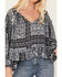 Jen's Pirate Booty Women's Roma Storm Chariot Floral Print Ruffle Top, Black, hi-res