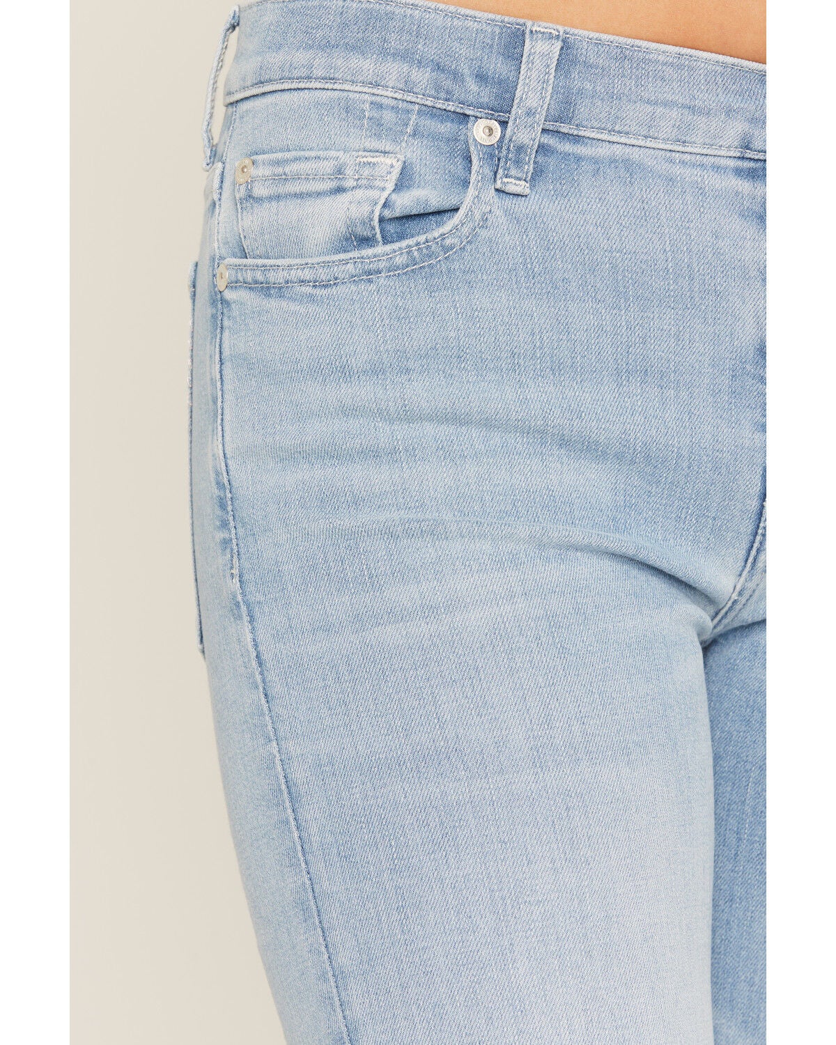 Image #4 - 7 For All Mankind Women's Light Wash Mid Rise 36" Slim Trouser Stretch Denim Jeans, Light Wash, hi-res
