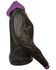 Image #2 - Milwaukee Leather Women's 3/4 Leather Jacket With Reflective Tribal Detail, Black/purple, hi-res