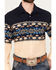 Panhandle Men's Southwestern Print Long Sleeve Western Snap Shirt, Navy, hi-res