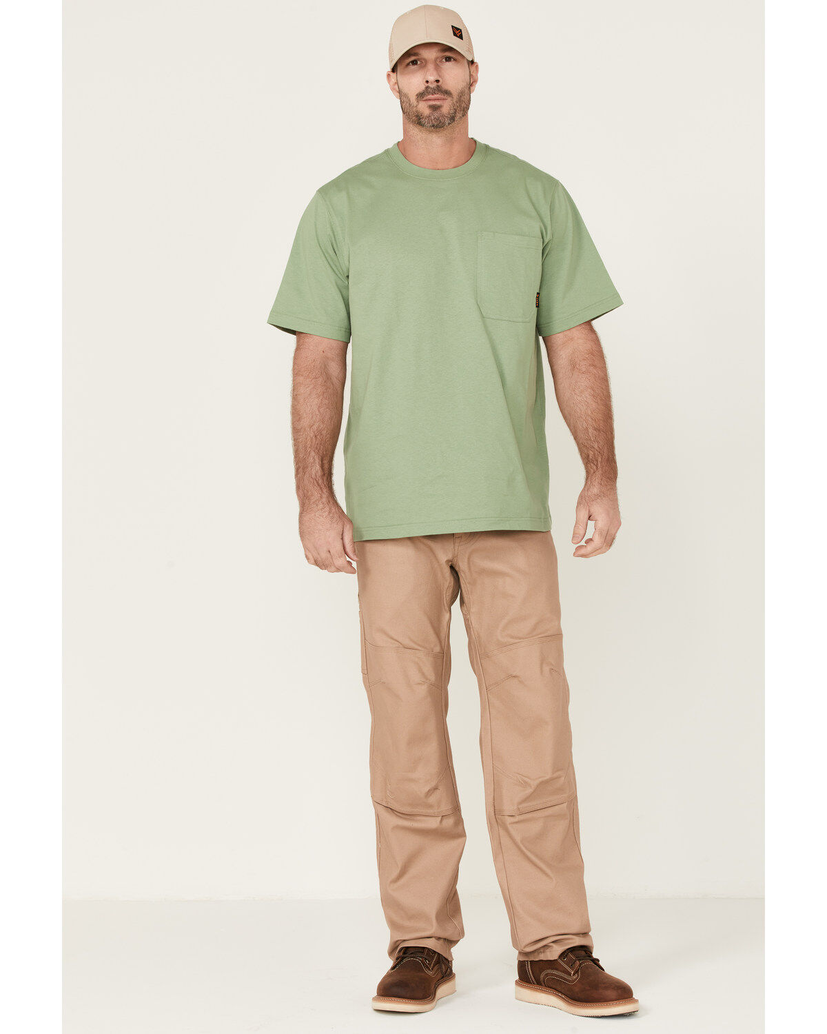 Image #2 - Hawx Men's Solid Loden Force Heavyweight Short Sleeve Work Pocket T-Shirt, Loden, hi-res