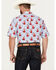 Image #4 - Ariat Men's Jeremiah Floral Print Button-Down Short Sleeve Western Shirt, Light Blue, hi-res