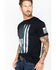Brothers & Arms Men's Thin Blue Line Short Sleeve Graphic T-Shirt, Black, hi-res