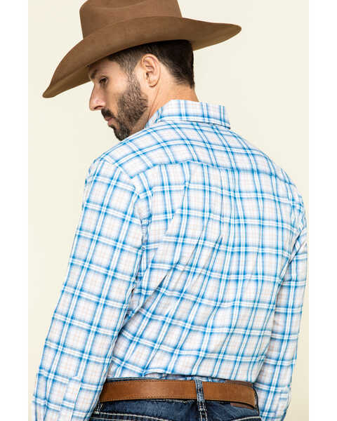 Image #5 - Ely Walker Black Label Men's Blue Med Plaid Long Sleeve Western Shirt , , hi-res