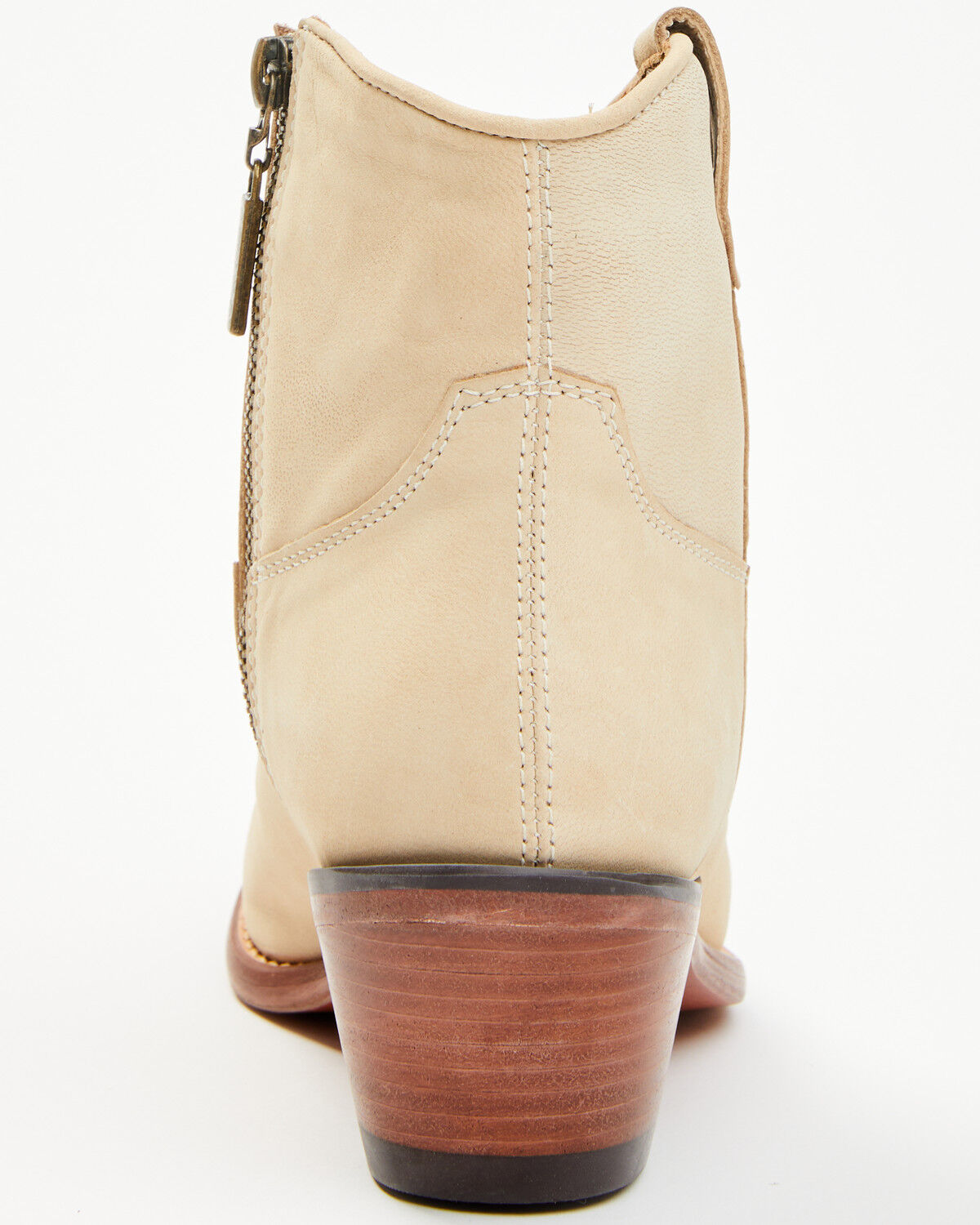 Image #5 - Lucchese Women's Lilah Western Booties - Round Toe, Cream, hi-res