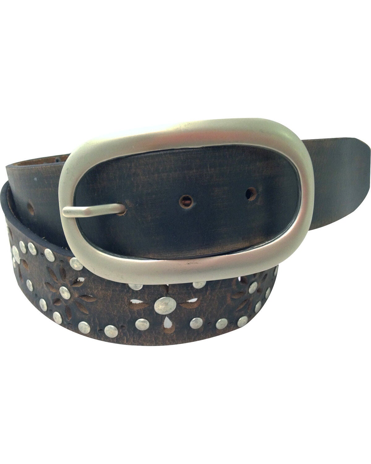 Danbury Women's Floral Cutout Belt, Brown, hi-res