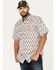 Image #2 - Moonshine Spirit Men's Bar Stool Floral Geo Print Snap Western Shirt, Brown, hi-res