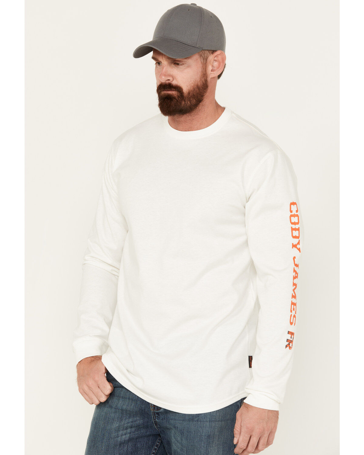 Image #1 - Cody James Men's FR Long Sleeve Graphic Work Shirt, Cream, hi-res