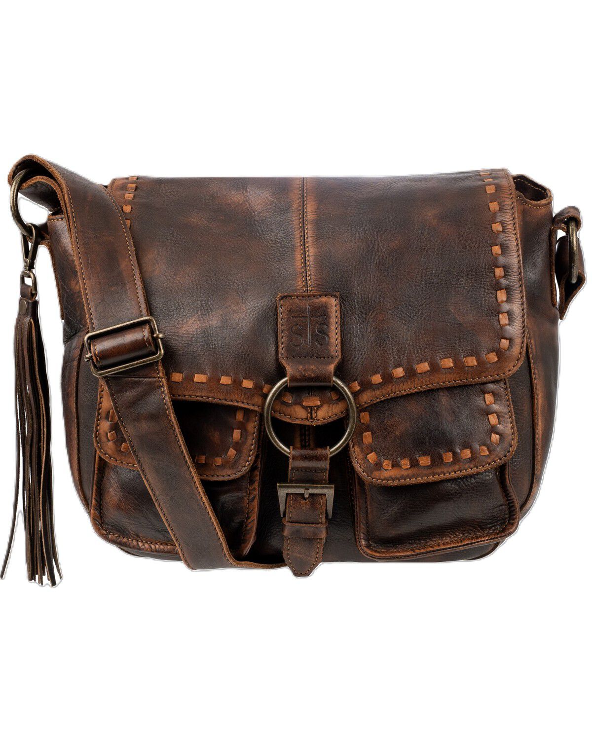 Image #4 - STS Ranchwear by Carroll Women's Bandera Saddle Hobo Crossbody Purse, Chocolate, hi-res