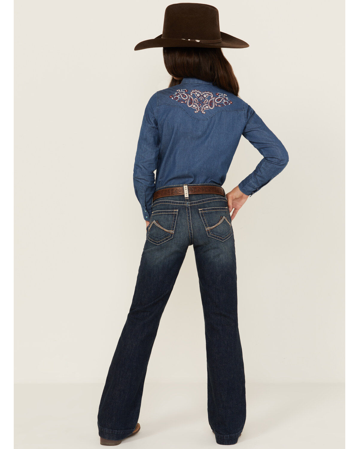 Product Name:  Ariat Girls' R.E.A.L. Olivia Trouser Stretch Denim Jeans