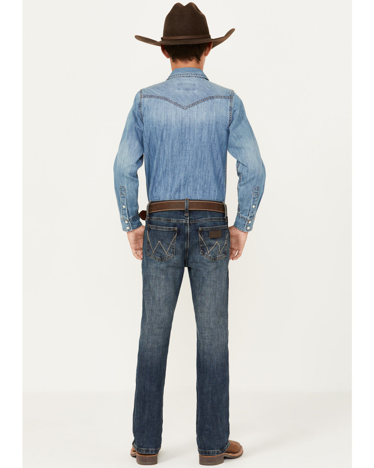 Image #3 - Wrangler Retro Boys' Layton Dark Wash Slim Bootcut Jeans, Dark Wash, hi-res