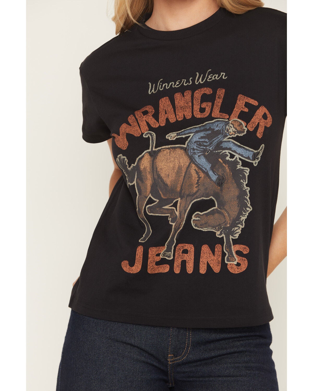 Image #3 - Wrangler Retro Women's Vintage Bucking Horse Short Sleeve Graphic Tee, Black, hi-res