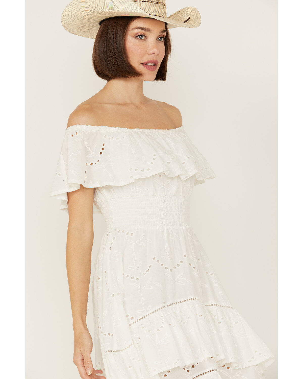 Image #3 - Shyanne Women's Off The Shoulder High-Low Dress, White, hi-res