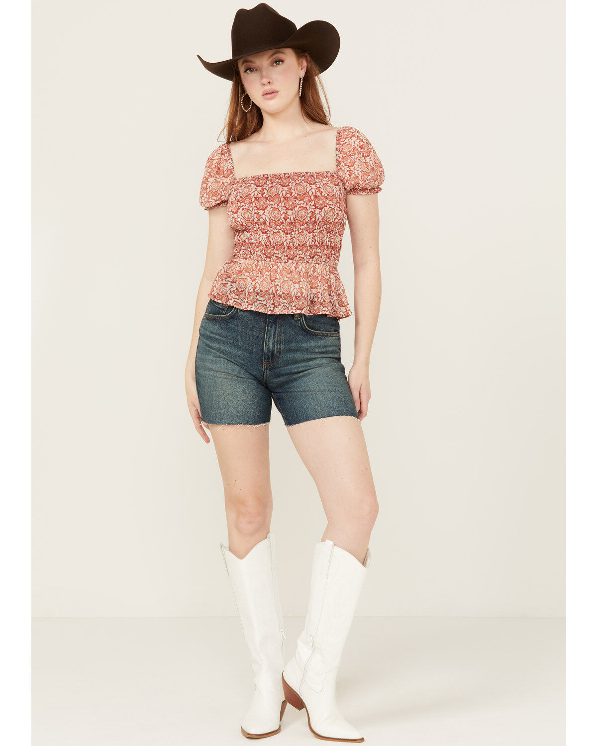 Image #1 - Wrangler Retro Women's Medium Wash High Rise Cutoff Denim Shorts, Medium Wash, hi-res