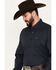 Cinch Men's Geo Print Long Sleeve Button Down Western Shirt, Navy, hi-res