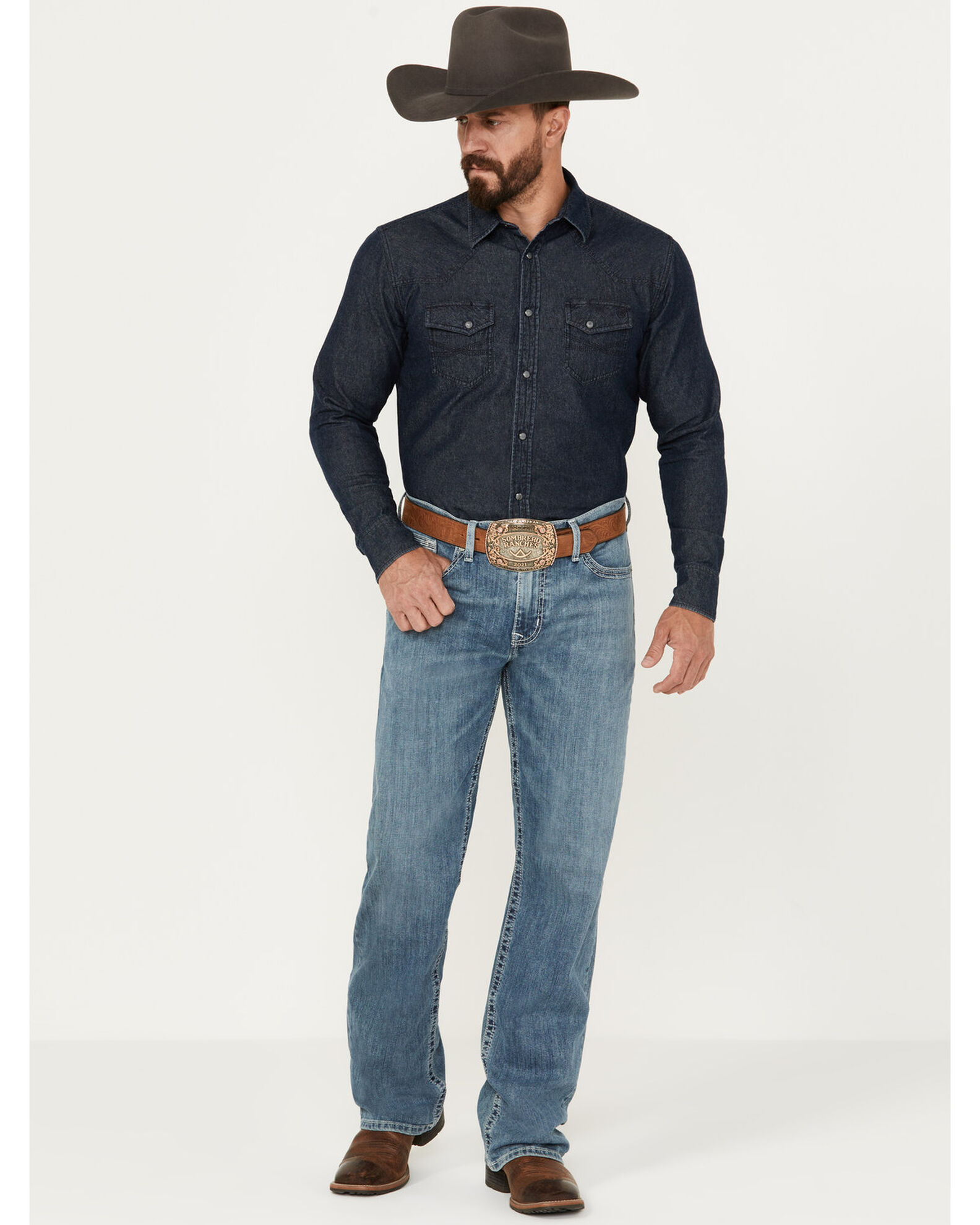 Cinch Men s Medium Wash Relaxed Bootcut Performance Stretch Denim Jeans