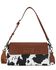 Image #1 - Wrangler Women's Boot Barn Exclusive Daisy Cow Print Flap Shoulder Bag, Brown, hi-res