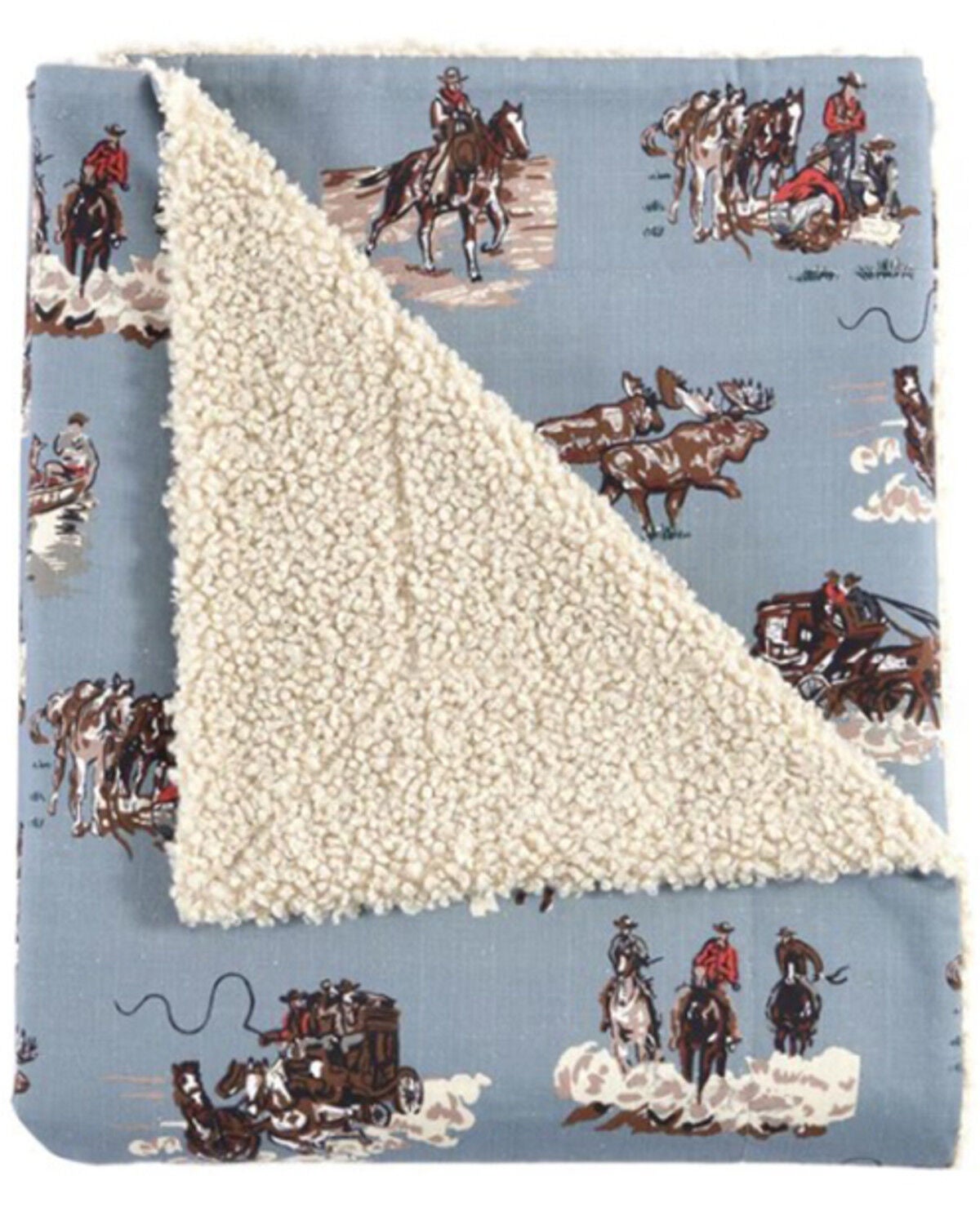 Image #2 - HiEnd Accents Settler Teddy-Backed Throw Blanket, Blue, hi-res