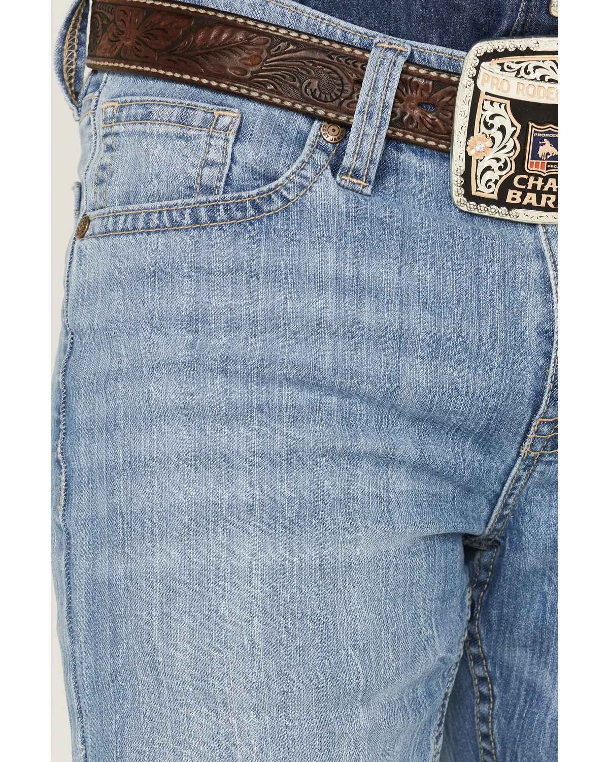 Image #2 - Cody James Men's Ghost Town Wash Duke Relaxed Bootcut Stretch Denim Jeans, Light Medium Wash, hi-res