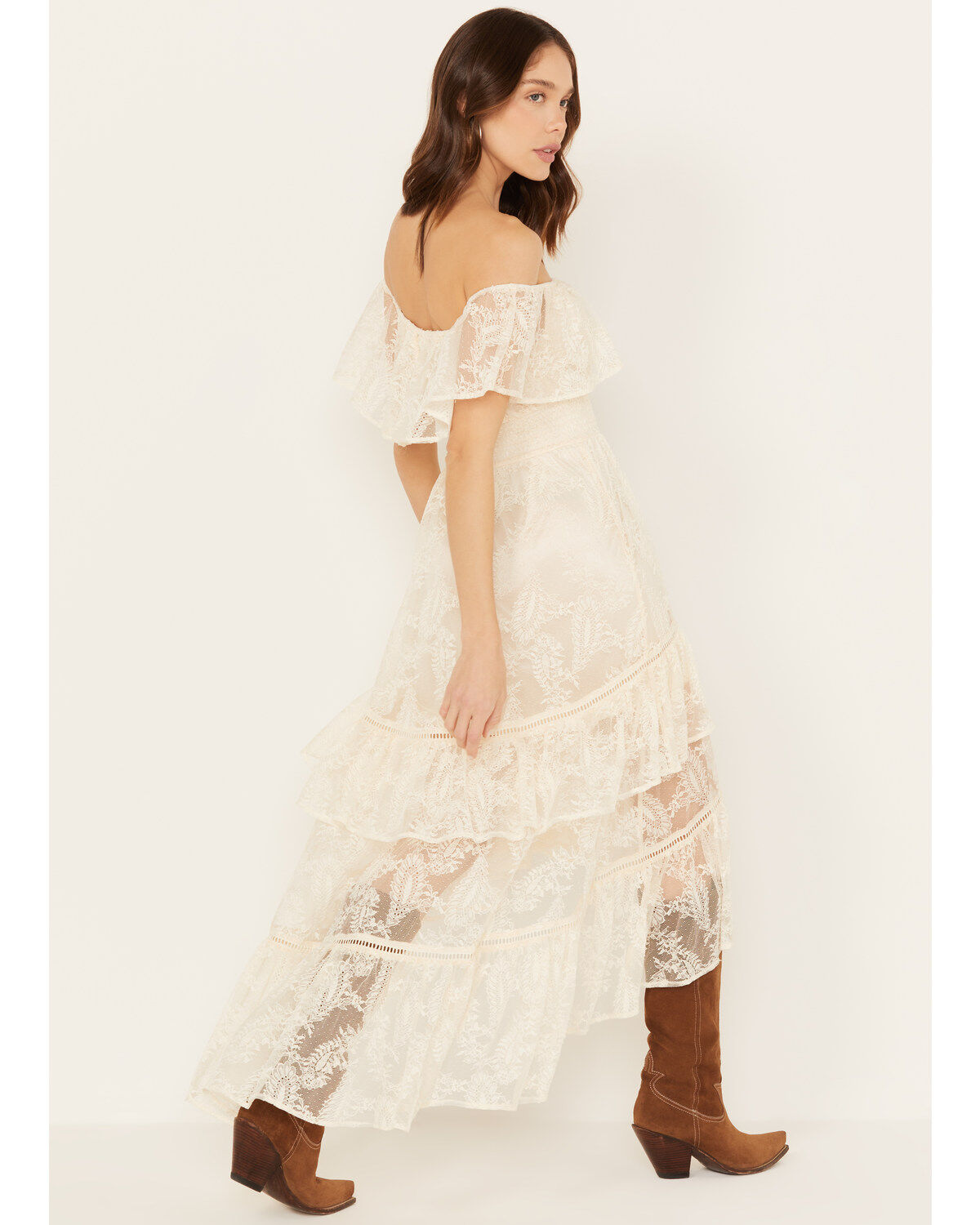 Image #4 - Shyanne Women's Off-Shoulder Tiered Lace Dress, , hi-res
