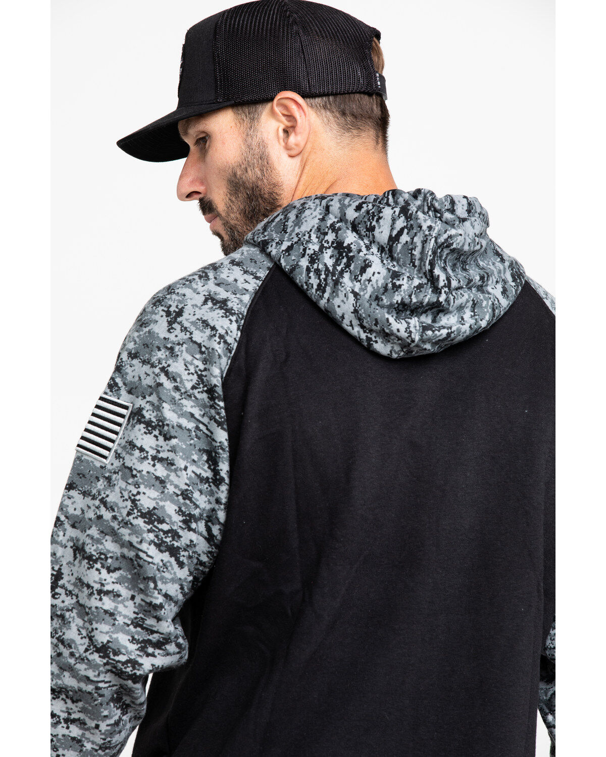 Image #5 - Ariat Men's Patriot Hooded Sweatshirt, Black, hi-res