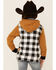 Image #4 - Ampersand Avenue Infant and Toddler's Buffalo Check 1/2 Zip Hooded Pullover, Camel, hi-res