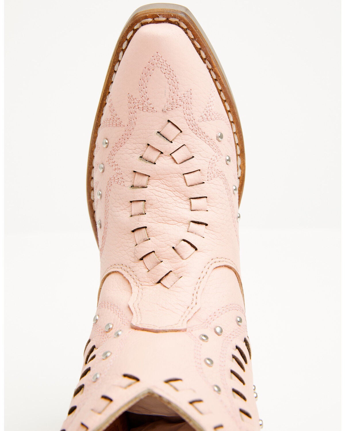 Image #6 - Dingo Girls' Lace Precious Studded Western Boots - Snip Toe, Pink, hi-res