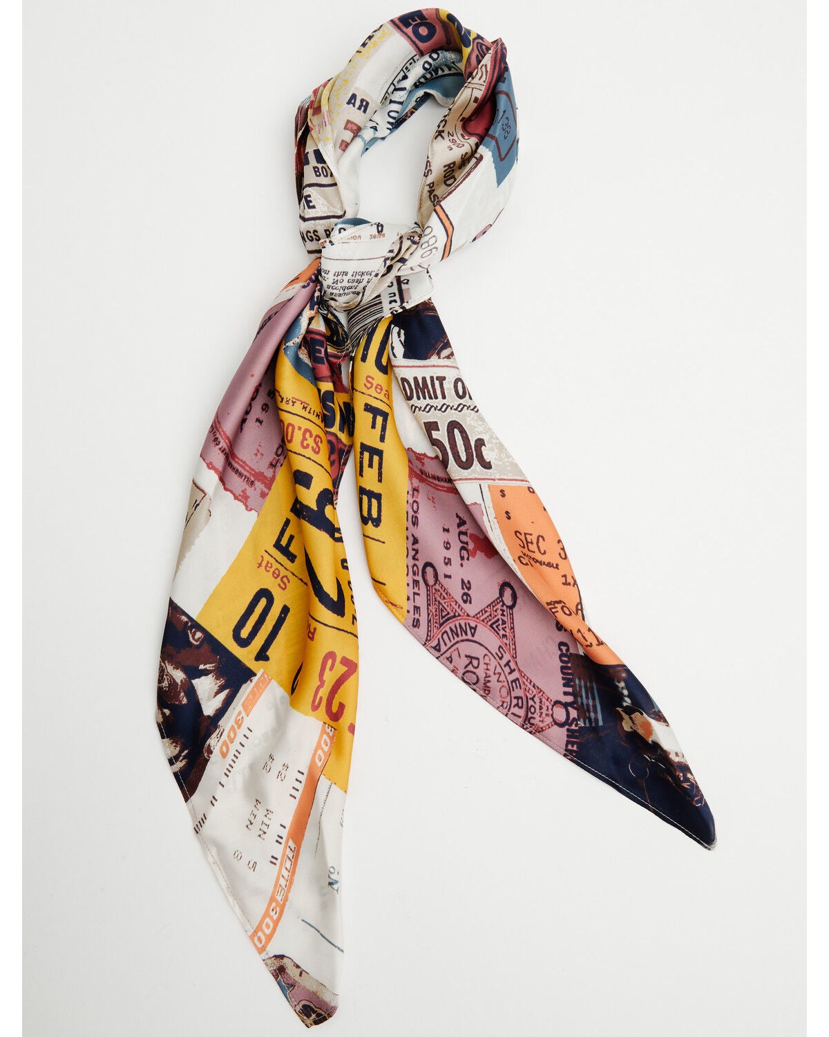 Idyllwind Women's Postcard Print Wild Rag, Cream, hi-res