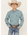 Image #1 - Cinch Boys' Printed Long Sleeve Button-Down Western Shirt, Blue, hi-res