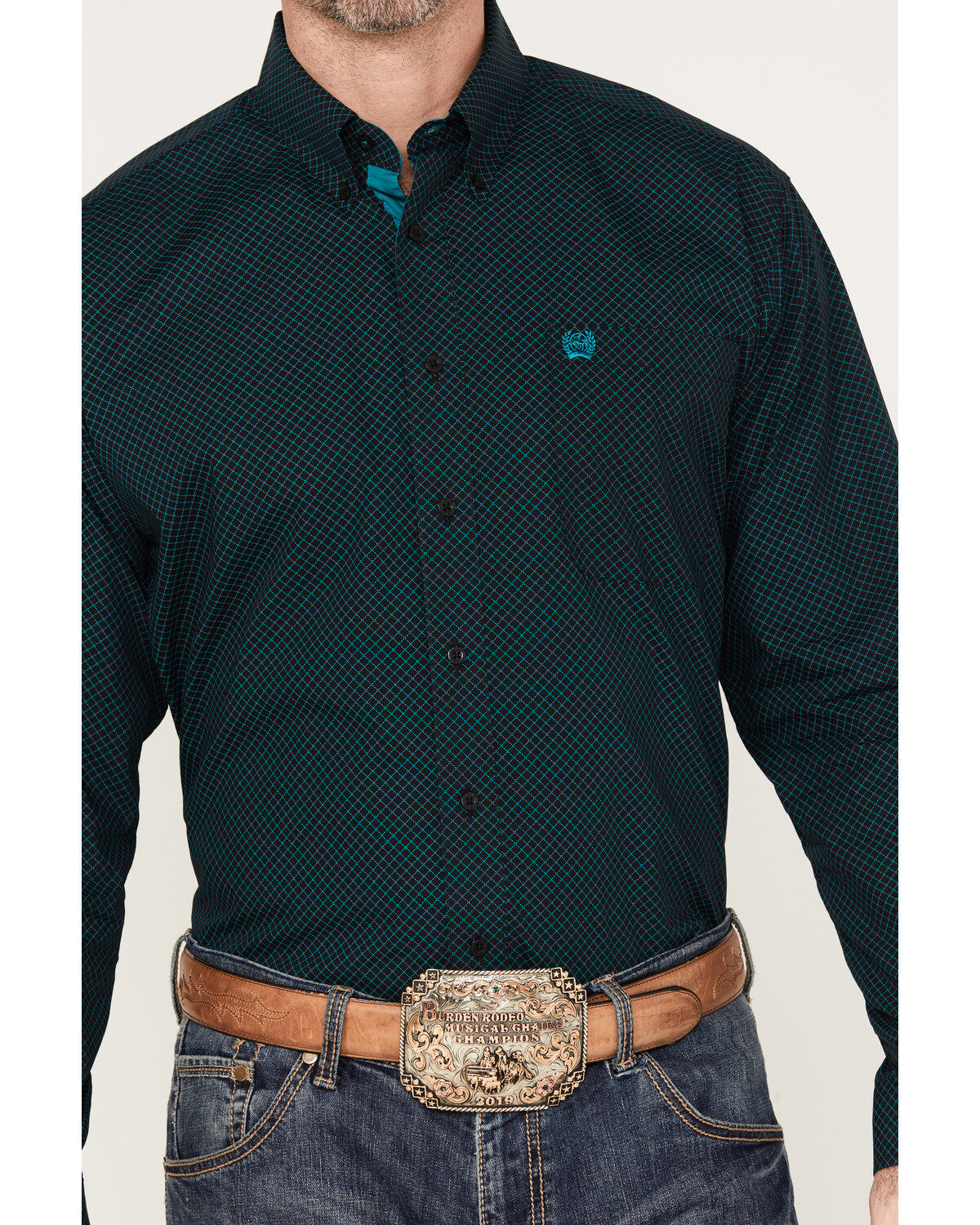 Image #3 - Cinch Men's Geo Print Button Down Long Sleeve Western Shirt, , hi-res