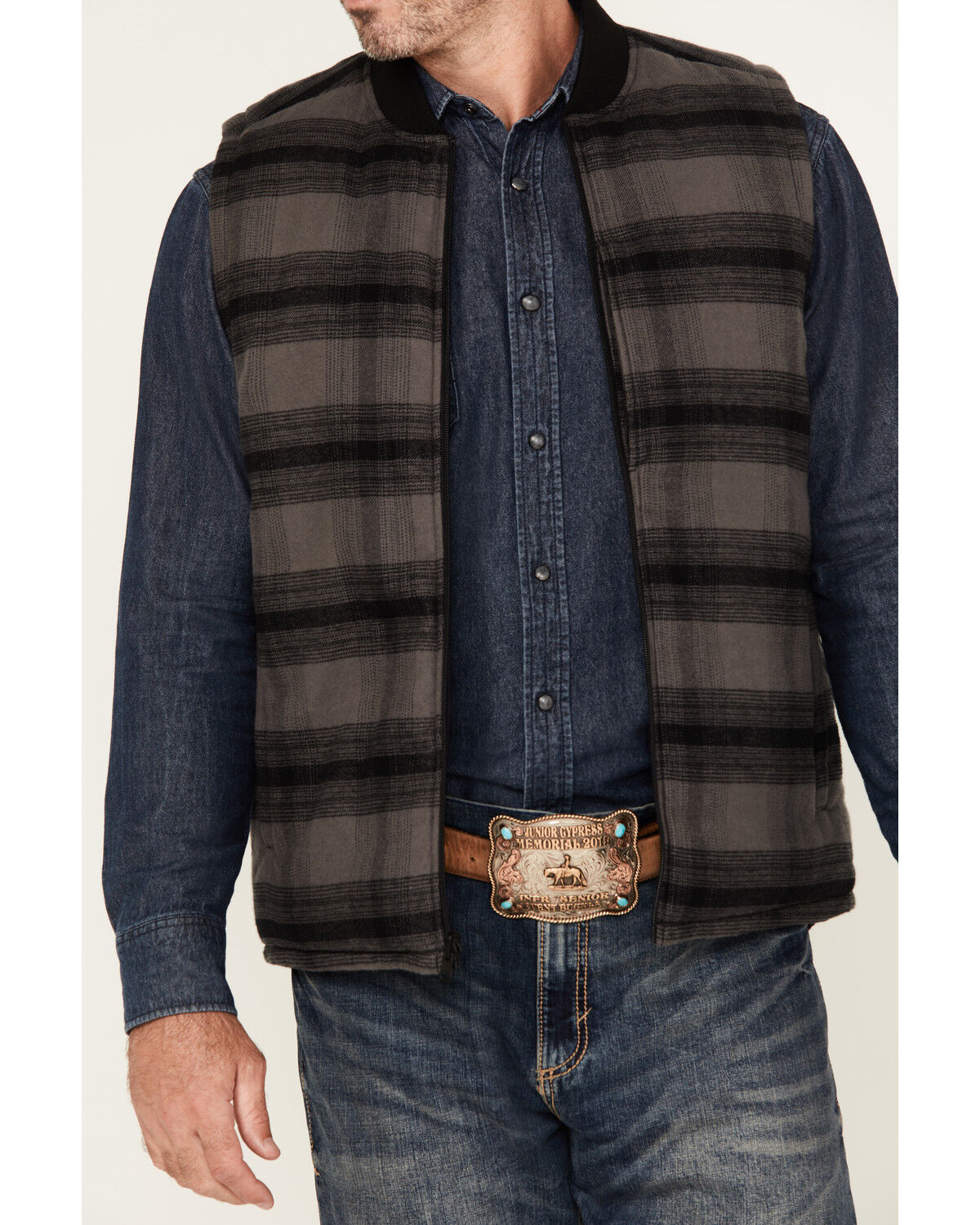 Image #3 - Brothers and Sons Men's Rudd Reversible Puffer Vest, Dark Grey, hi-res
