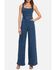 Image #1 - Flying Tomato Women's Dark Wash Sleeveless Front Seam Denim Jumpsuit, Dark Wash, hi-res