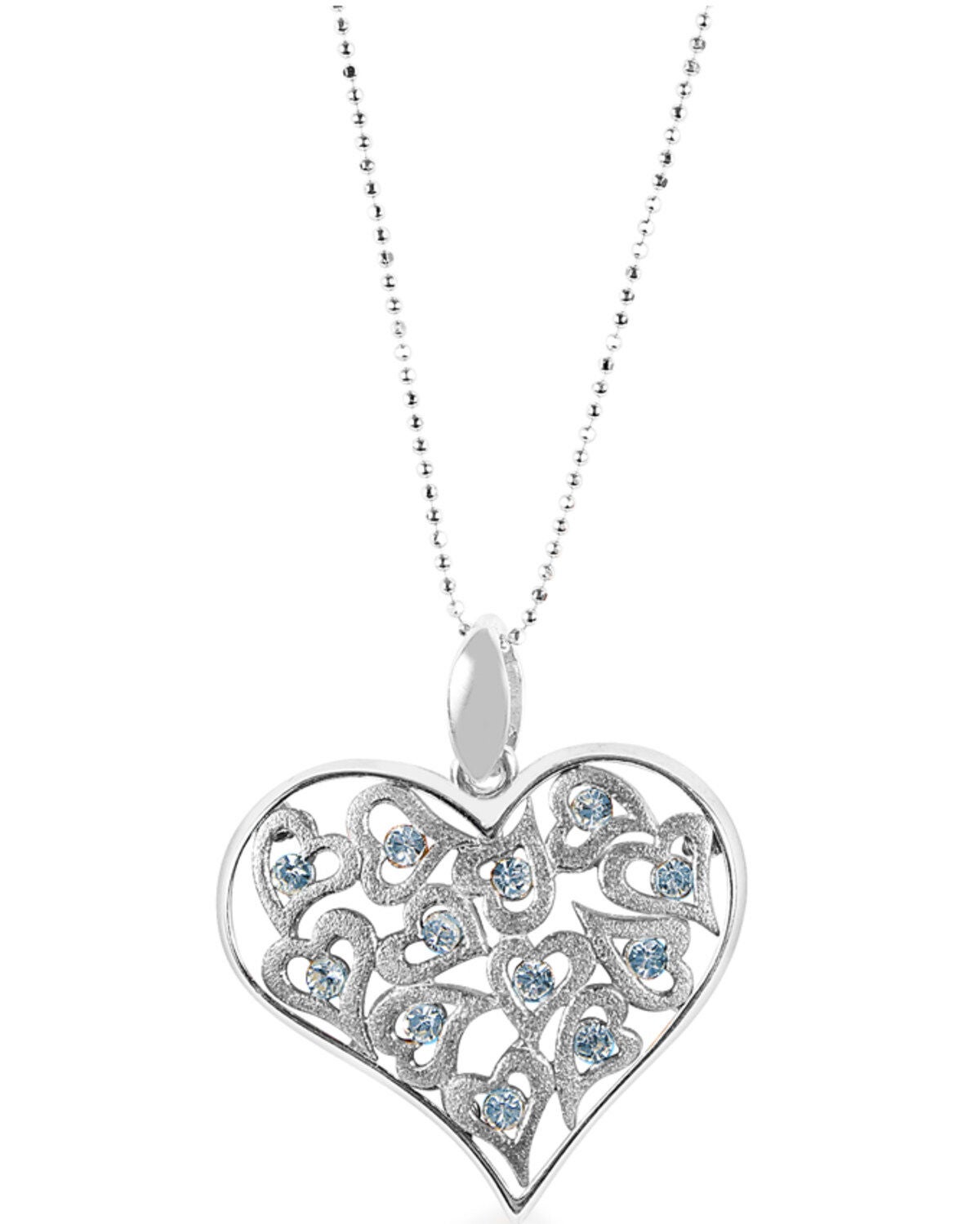 Kelly Herd Women's Multi-Heart Silver Pendant Necklace, No Color, hi-res