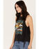 Rock & Roll Denim Women's Vintage Graphic Fringe Tank, Charcoal, hi-res