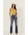 Image #3 - Miss Me Women's Medium Wash Americana Pocket 34" Bootcut Stretch Denim Jeans, Medium Wash, hi-res