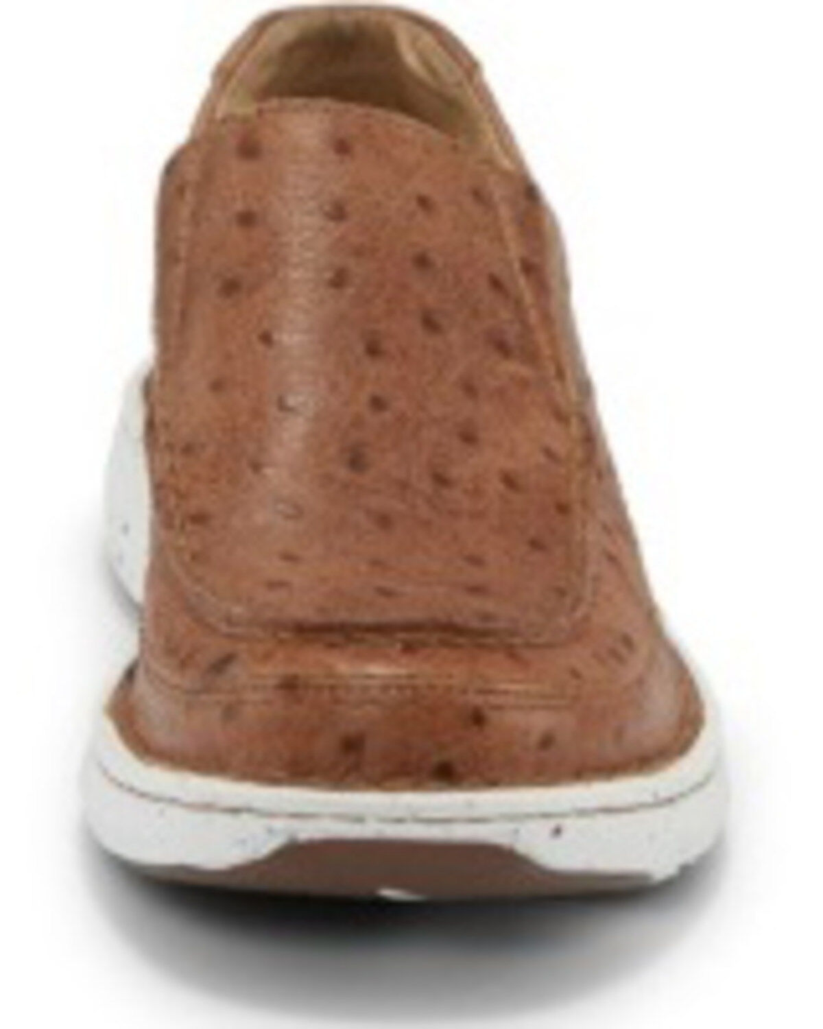 Image #4 - Justin Men's Hazer Tan Full Quill Ostrich Print Shoes - Moc Toe, , hi-res
