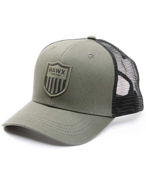 Image #1 - Hawx Men's Olive Shield Logo Patch Mesh-Back Ball Cap , Olive, hi-res