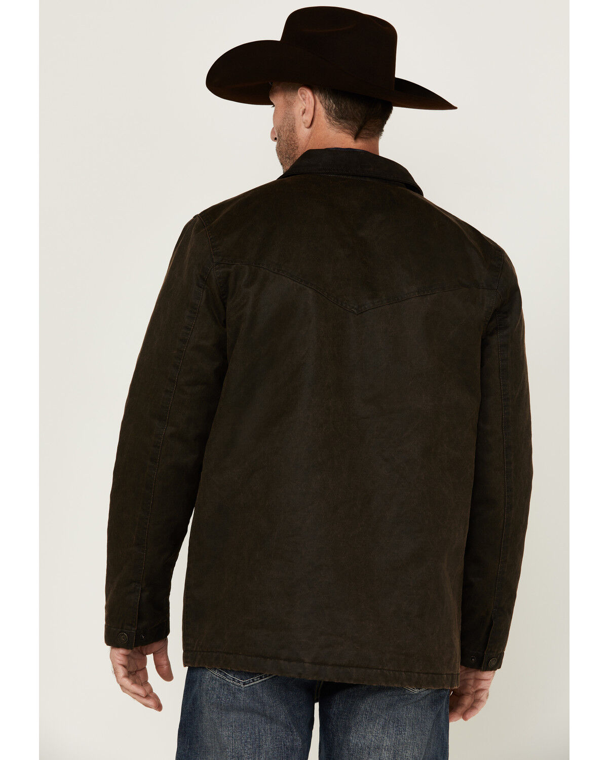 Image #4 - Cody James Men's Road Dust Washed Oil Skin Long Jacket, Brown, hi-res