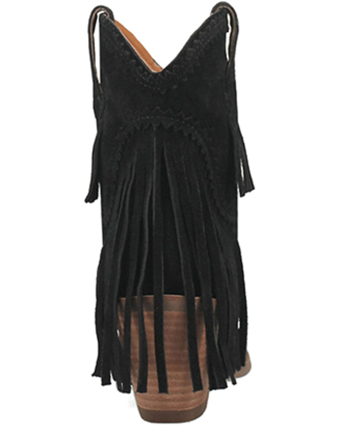 Image #5 - Dingo Women's Fandango Fringe Western Booties - Snip Toe, Black, hi-res