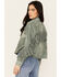 Image #4 - BLANKNYC Women's Faux Suede Fringe Jacket, Green, hi-res