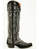 Image #2 - Dan Post Women's Denim Darlin Tall Western Boots - Snip Toe, Black, hi-res