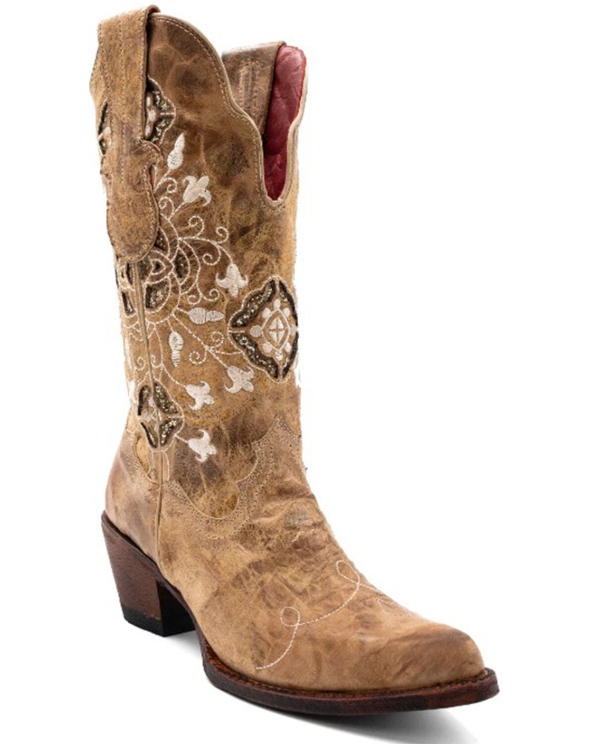 Ferrini Women's Empress Tall Western Boots - Round Toe, Brown, hi-res