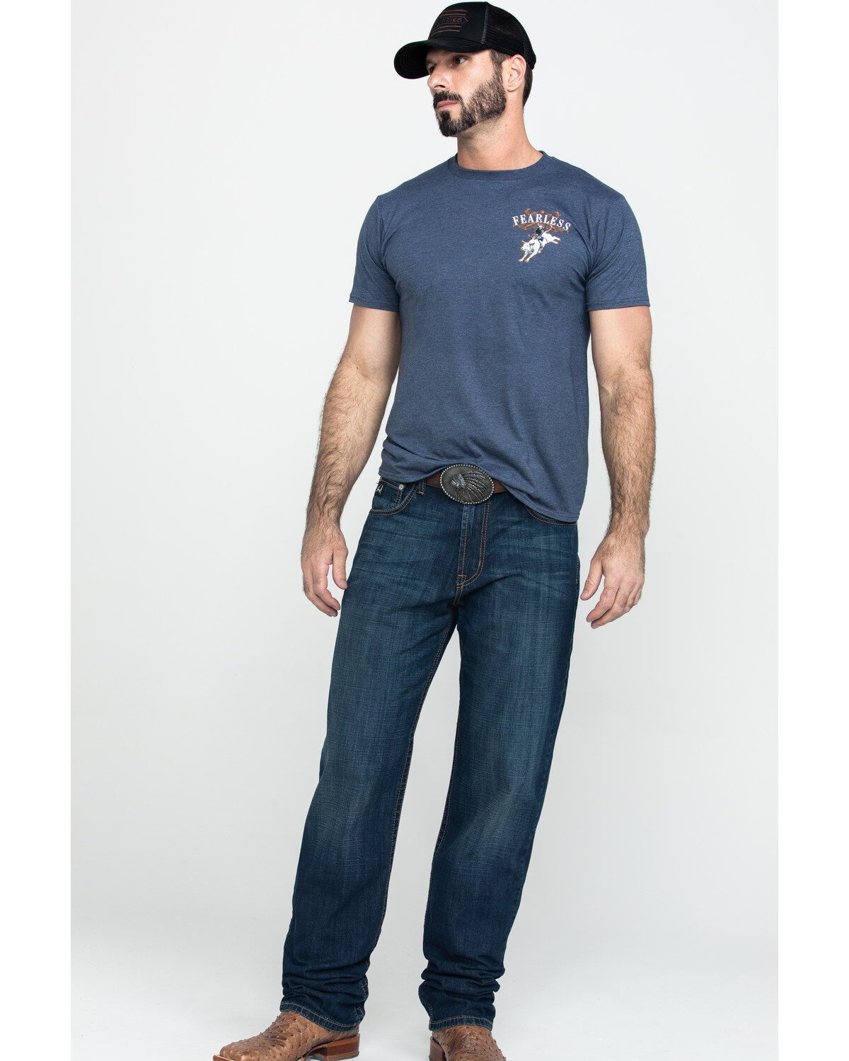 Image #6 - Cinch Men's Black Label Original Loose Dark Tapered Jeans, , hi-res
