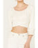 Beyond The Radar Women's Faux Suede Tie Back Top, Ivory, hi-res