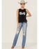 Panhandle Women's Howdy Graphic Muscle Tank Top , Black, hi-res
