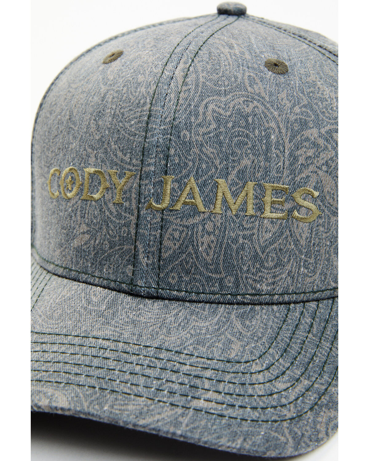 Image #2 - Cody James Men's Paisley Ball Cap, Olive, hi-res