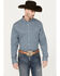 Image #1 - RANK 45® Men's Chute Gate Geo Print Long Sleeve Button-Down Western Shirt, Teal, hi-res