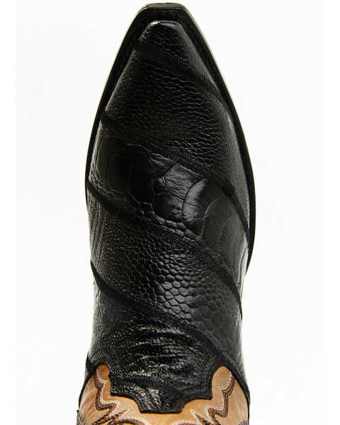 Image #6 - Dan Post Men's Ostrich Leg Exotic Western Boot - Snip Toe, Black, hi-res